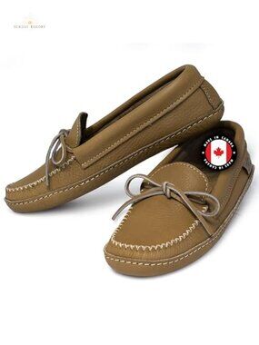 Genuine Leather Mocc for Women Handmade in Canada Indoor Comfort